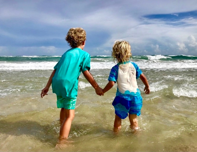 Boys playing the surf at Cape Hatteras National Seashore