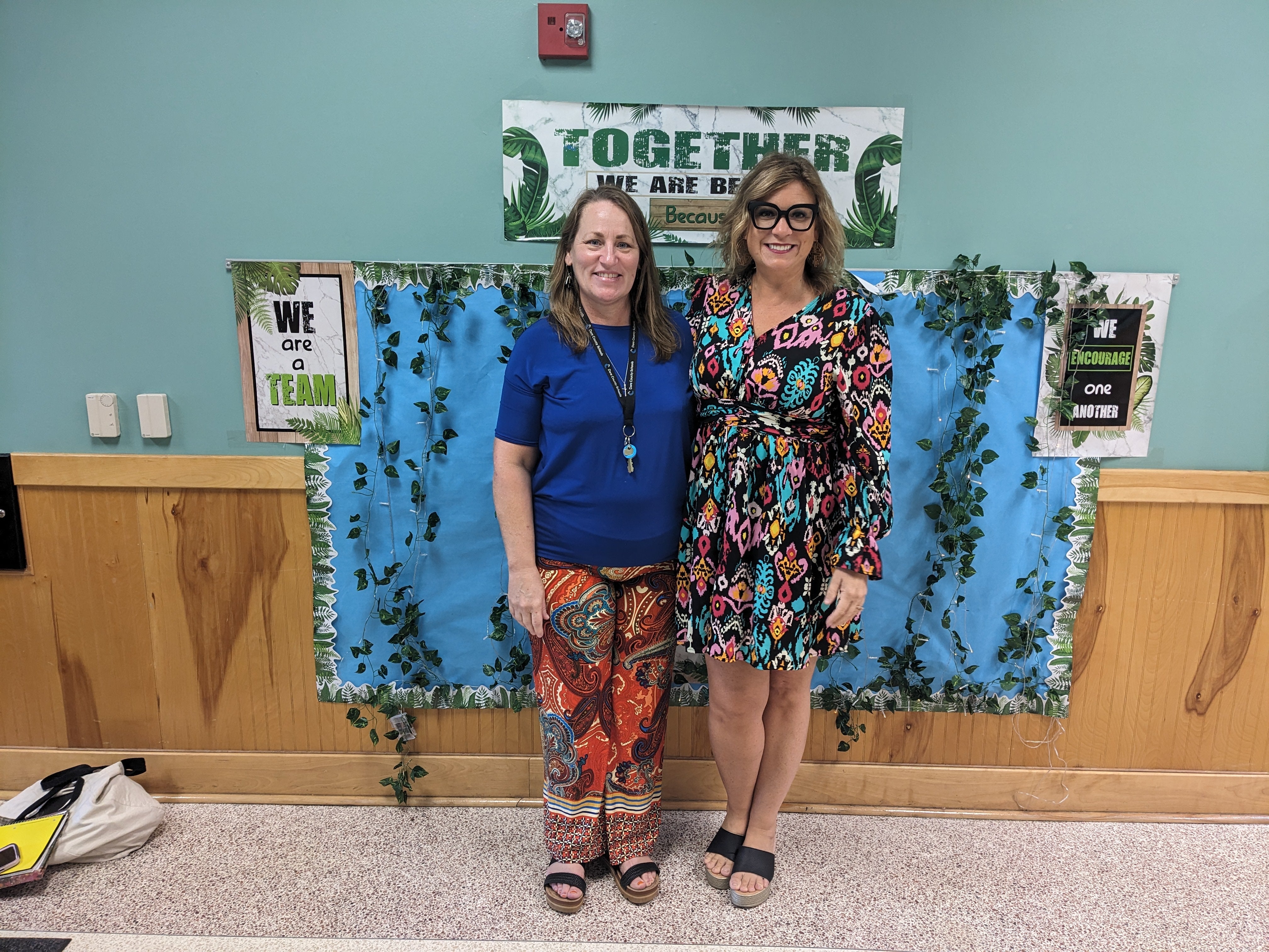 Cape Hatteras Elementary School principal Rachel Benton with Tami Harsh, Bright Ideas grant winner
